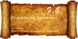 Frankovits Gaszton névjegykártya
